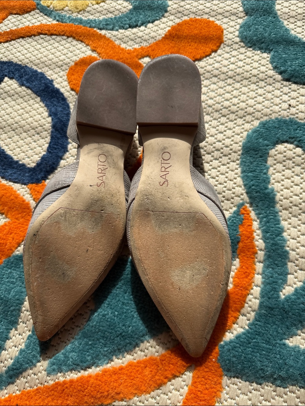 Pointed Toe D'Orsay Flats in Taupe - Picture 3 of 6